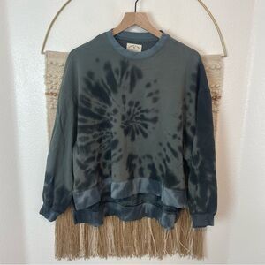 Free People X Electric & Rose Gray Tie Dye Sweatshirt Size S Oversized